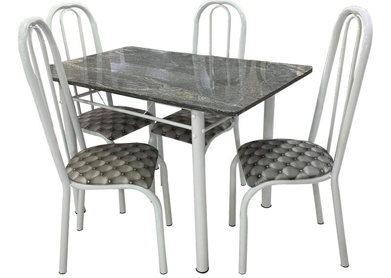 Conjunto Jantar / conjunto mesa cadeira cozinha / Conjunto de Mesa Berlim e  Cadeira Madri